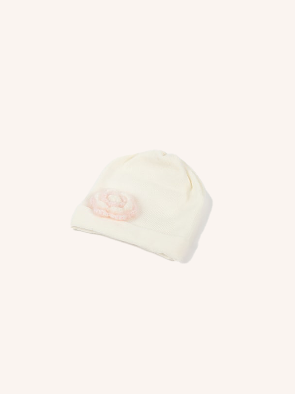 Newborn Beanie with Flower Application | Solid Color | Single Pack | 42423