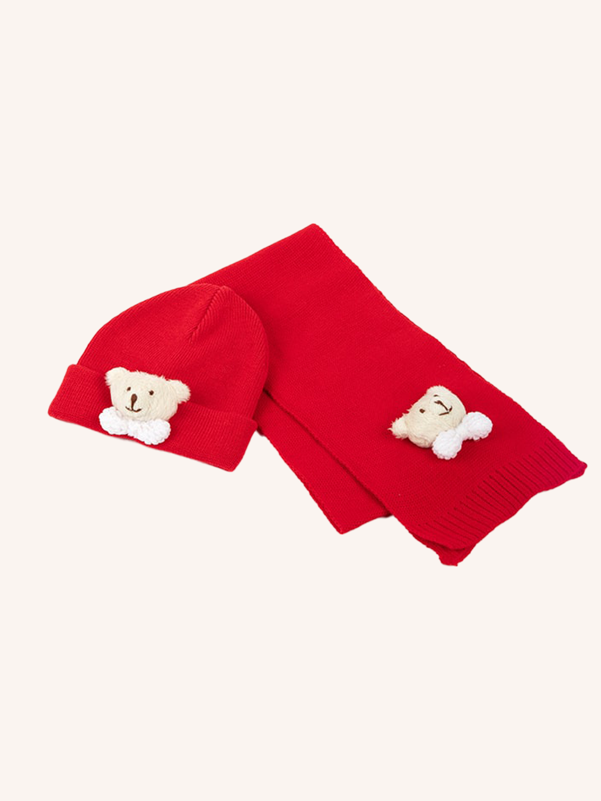 Scarf with Christmas Teddy Bear in Cotton for Newborn | Solid Color | Single Pack | 42477S