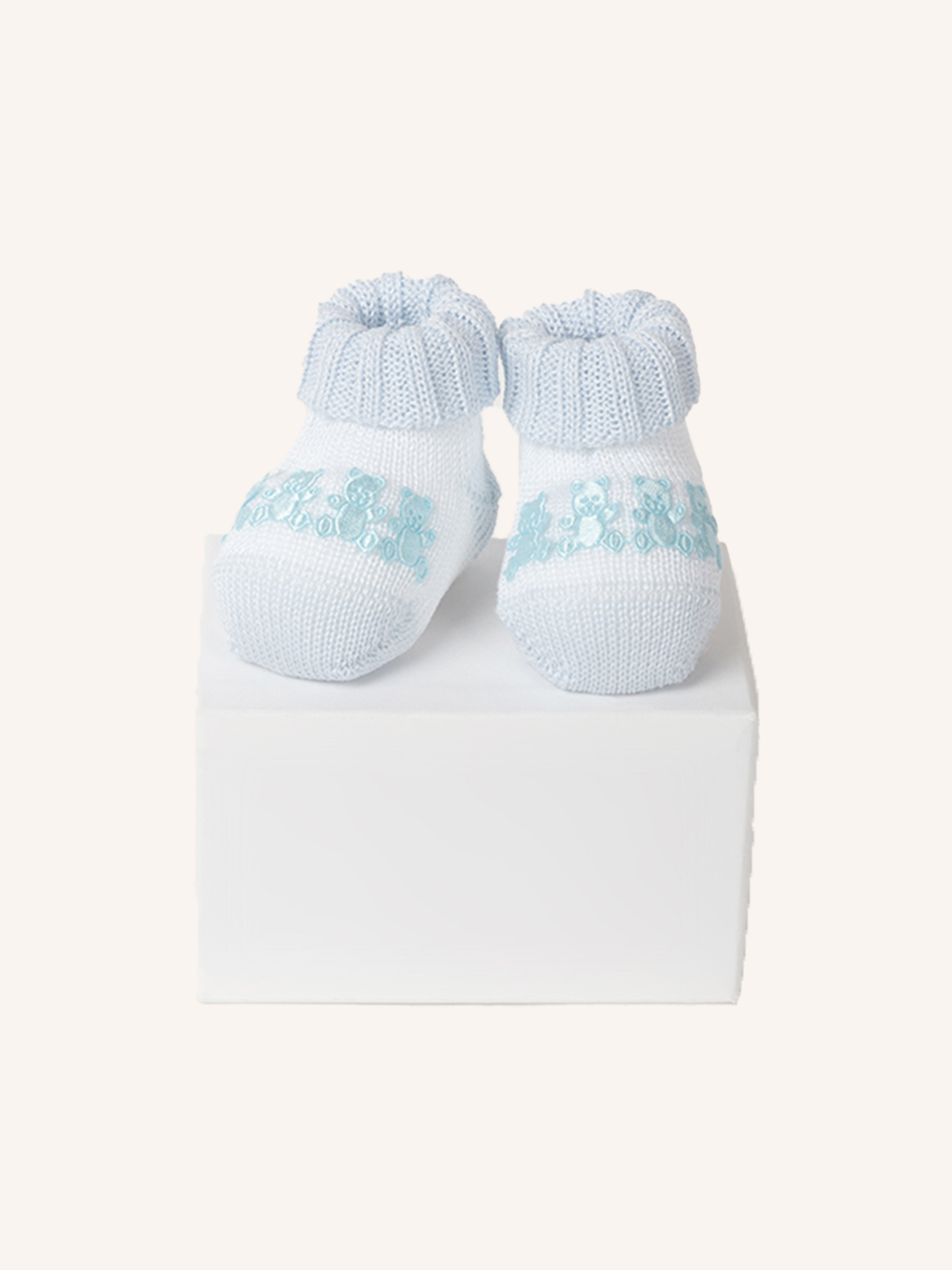 Slipper in Cotton with Teddy Bears for Newborn | Solid Color | Pack of 1 Pair | 42567