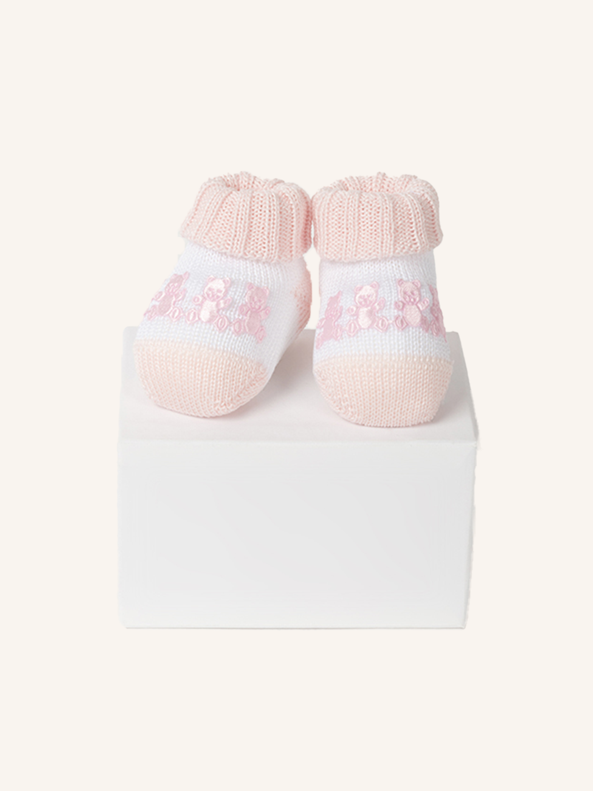 Slipper in Cotton with Teddy Bears for Newborn | Solid Color | Pack of 1 Pair | 42567