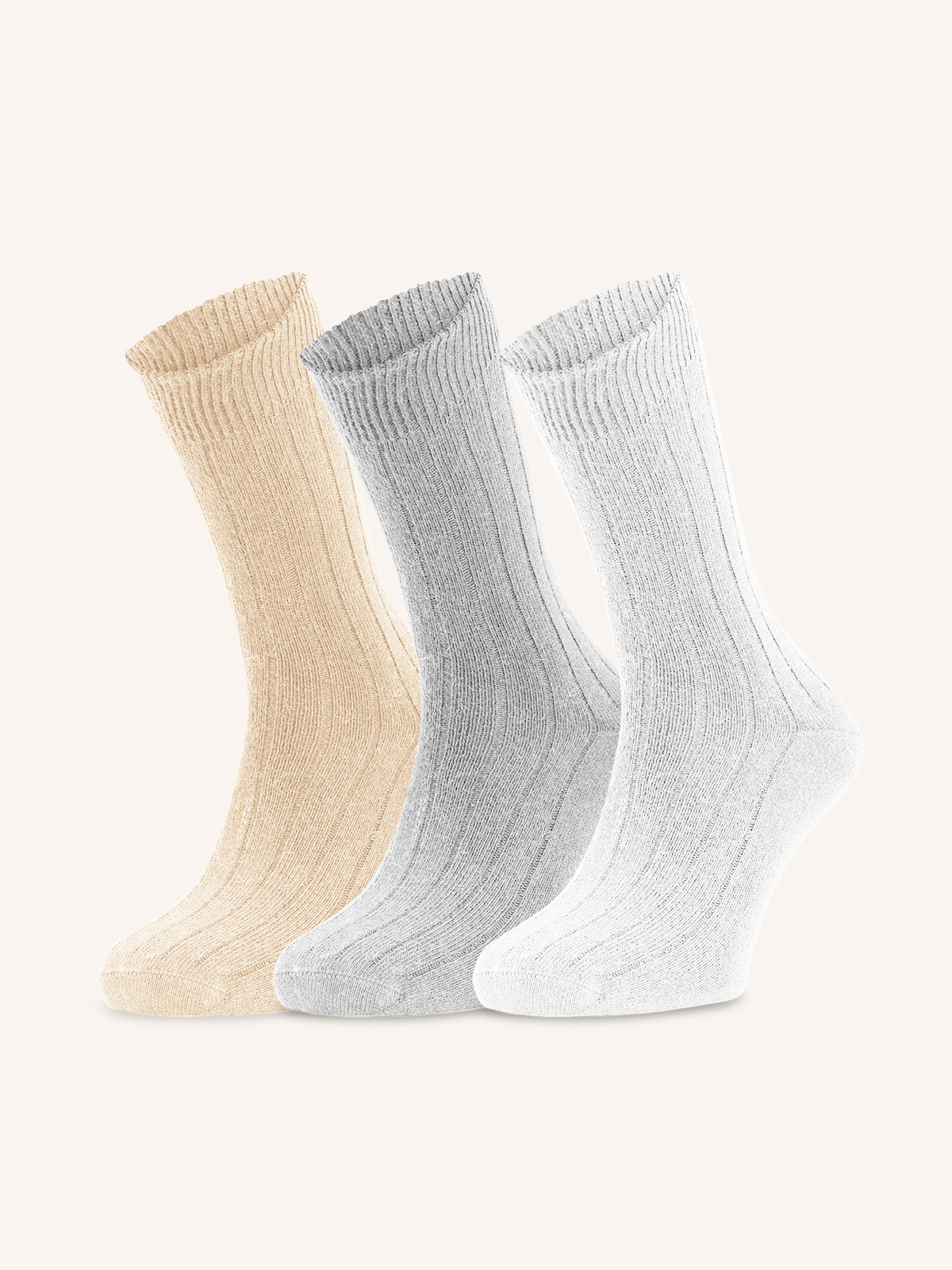 Short Socks in Angora, Cotton and Viscose for Men | Plain Color | Pack of 3 Pairs | Blond C