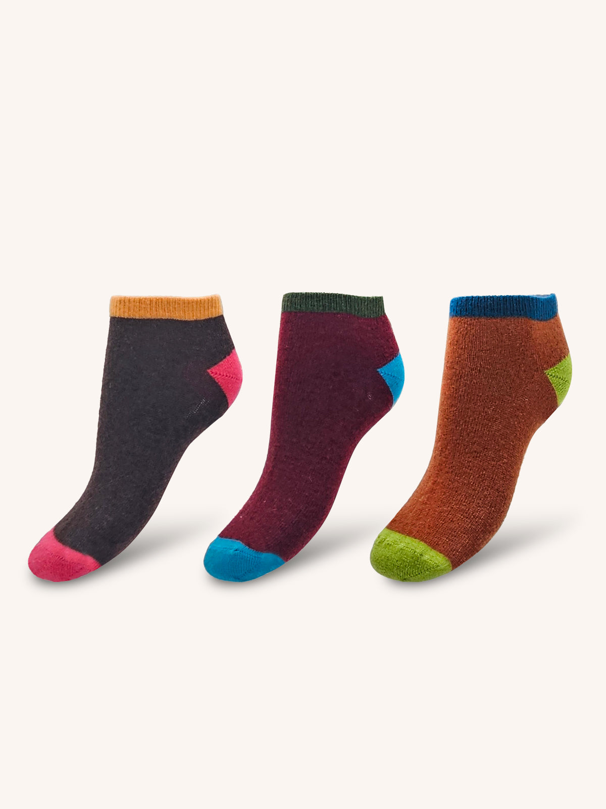 Pariscarpa Ribbed Sock in Cashmere and Wool Blend for Women | Plain Color | Pack of 3 pairs | Cachelife DP