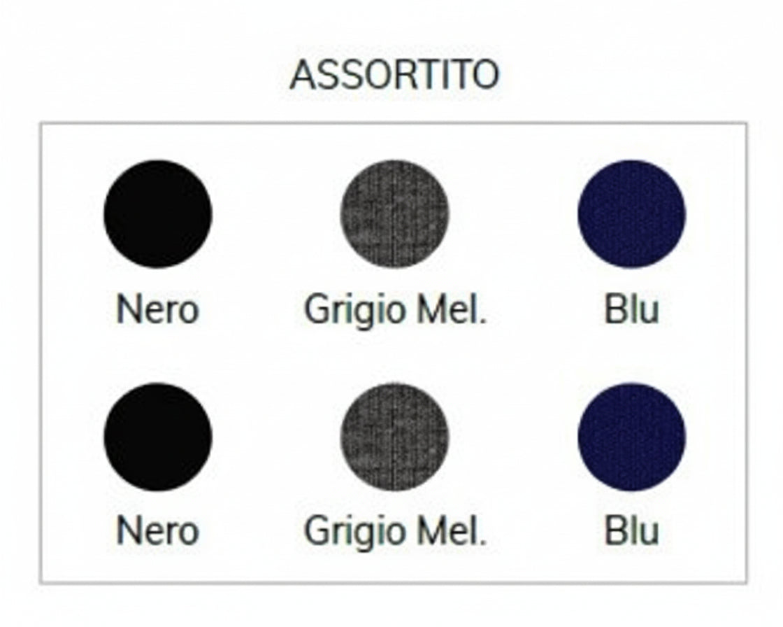 Calza Lunga in Caldo Cotone per Uomo | Tinta Unita | Confezione a 6 paia | Drop