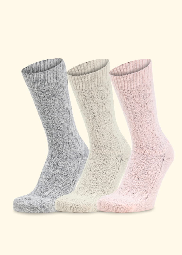 Short Alpaca Sock for Women | Plain Color | Pack of 3 pairs | Lynks DC