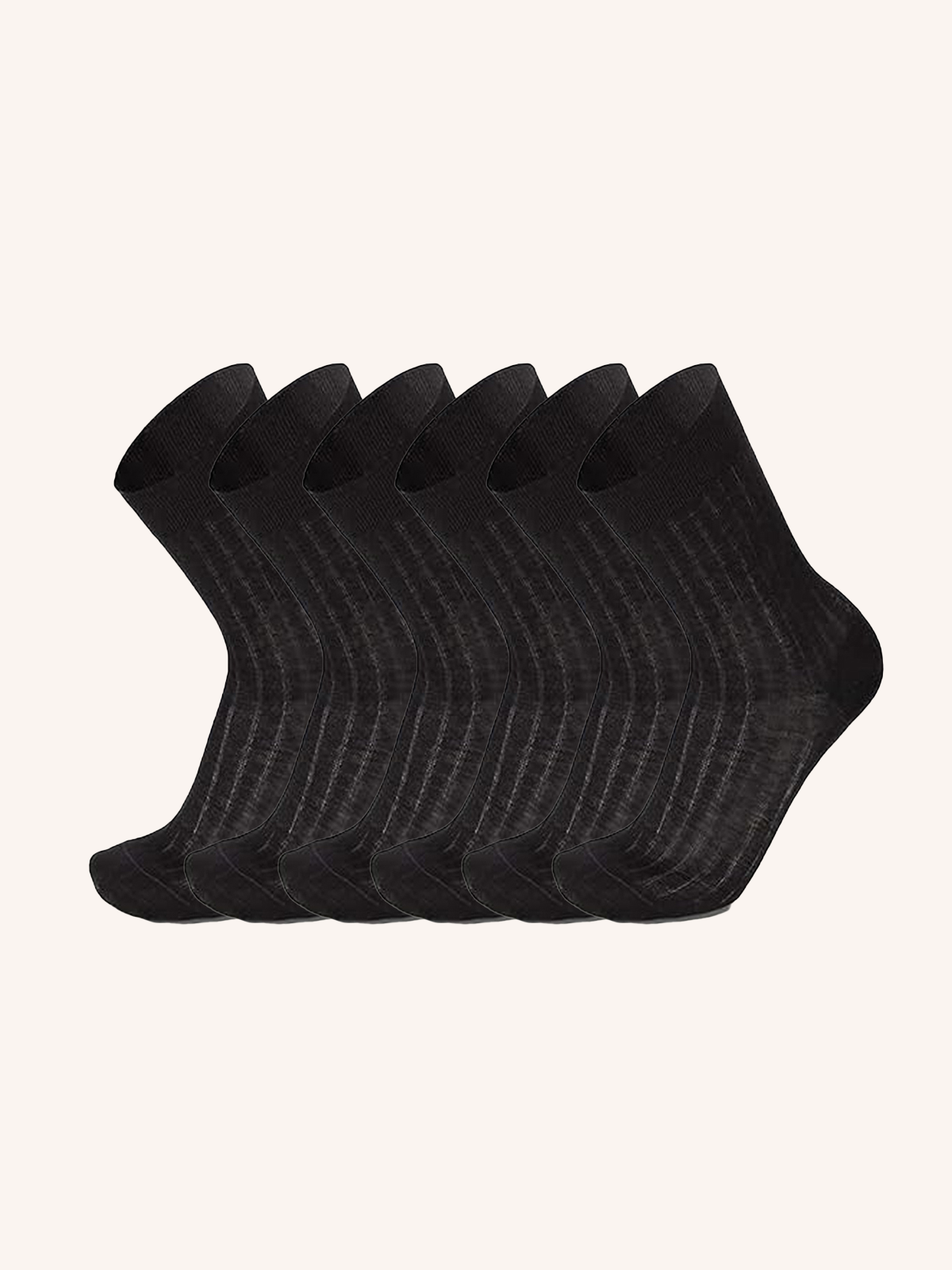 Short Ribbed Sock in Lisle for Men | Plain Color | Pack of 6 Pairs | Achille C