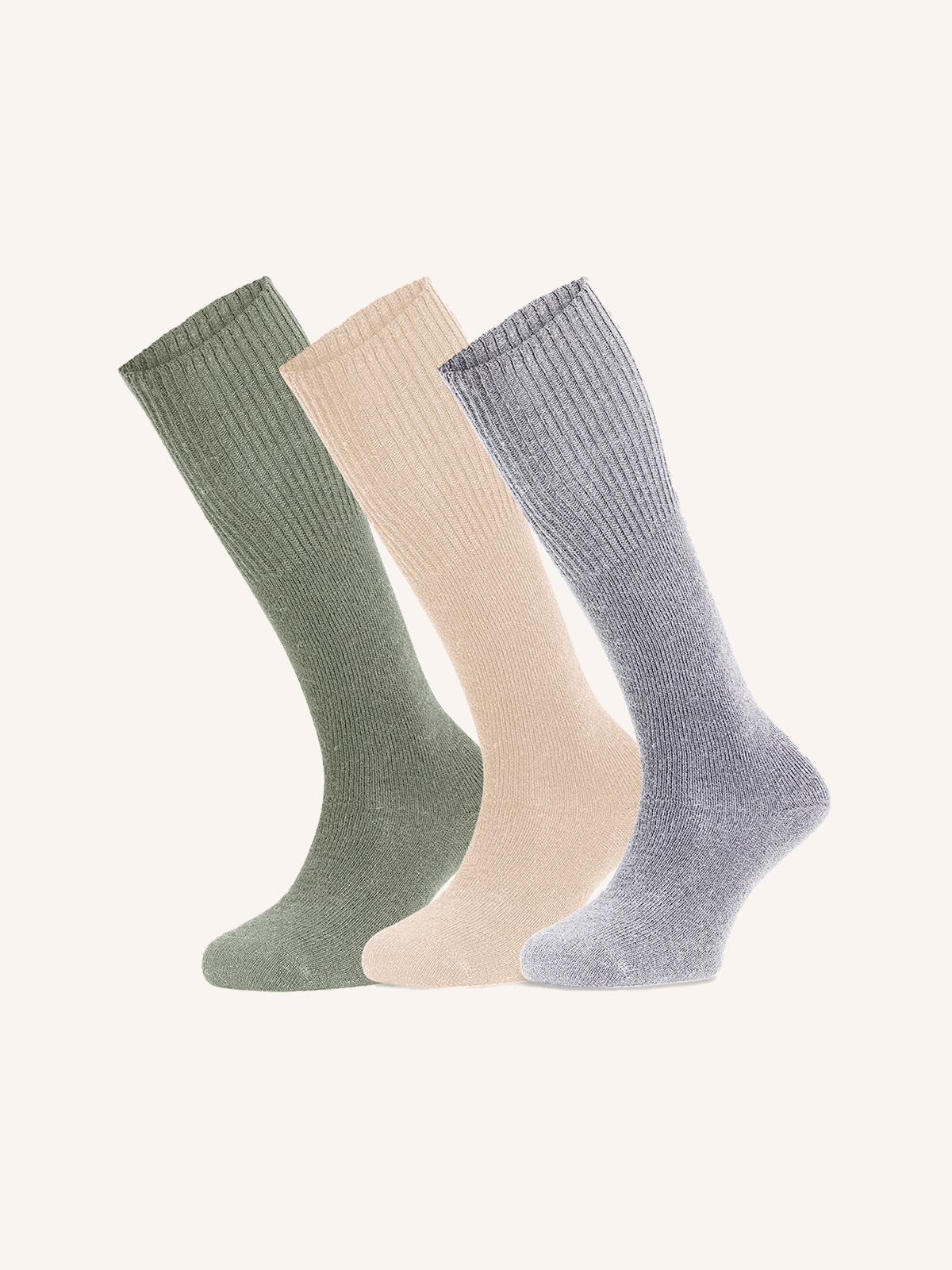 Long Ribbed Alpaca Sock for Men | Plain Color | Pack of 3 pairs | Alpa 1:1 UL