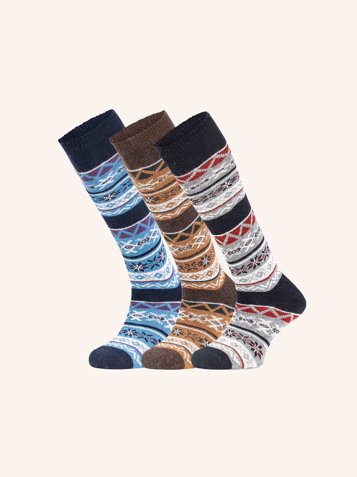 Long Cotton &amp; Angora Socks for Men | Fantasy | Pack of 3 pairs | Alpiez L