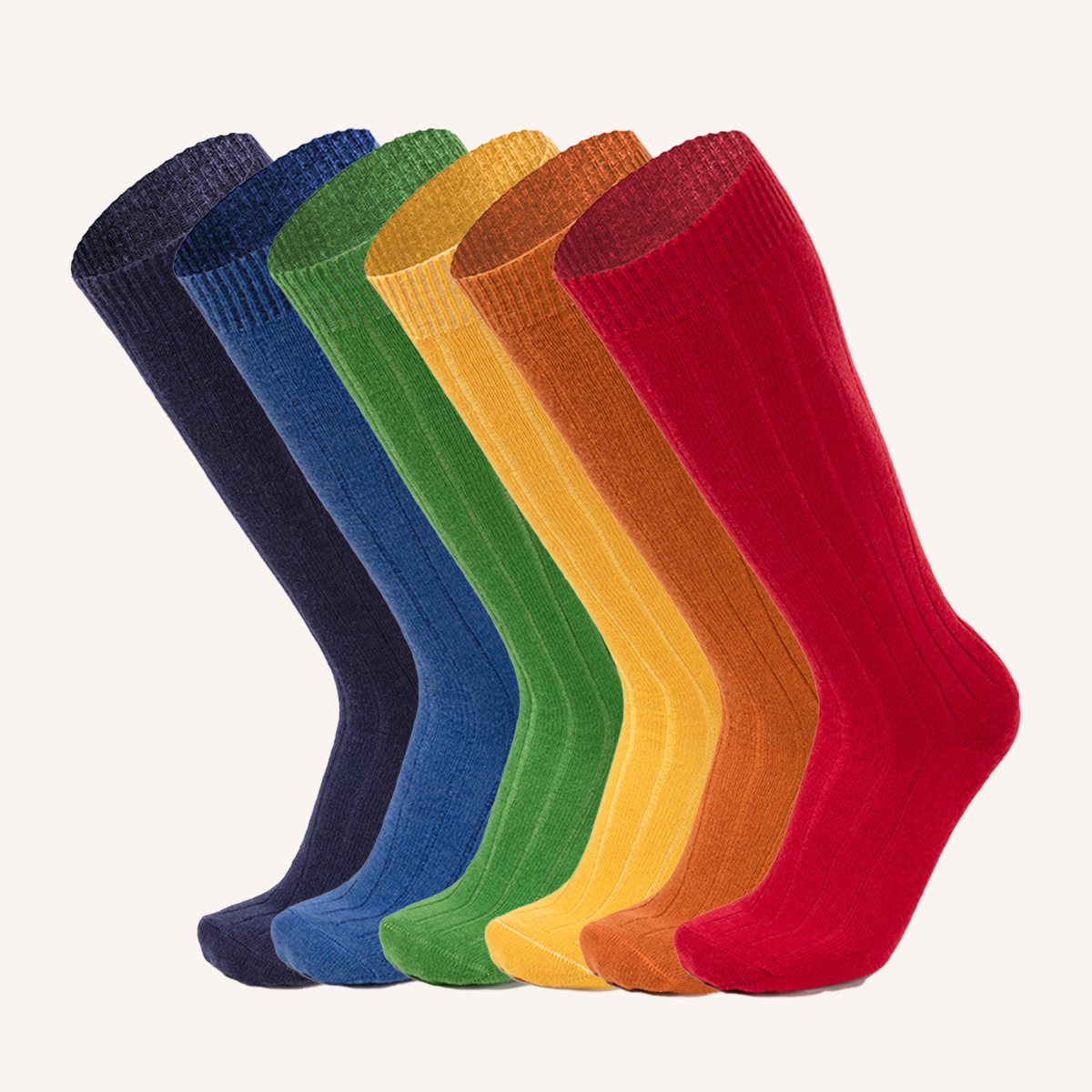 Calza Lunga in misto Cashmere per Uomo Tinta Unita