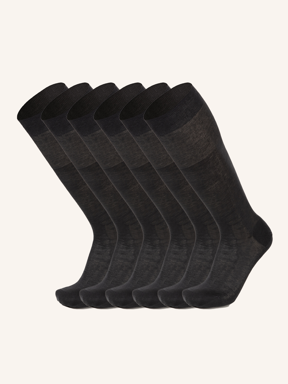 Long socks in air-conditioned lisle for men | Plain Color | Pack of 6 Pairs | Chiffon L