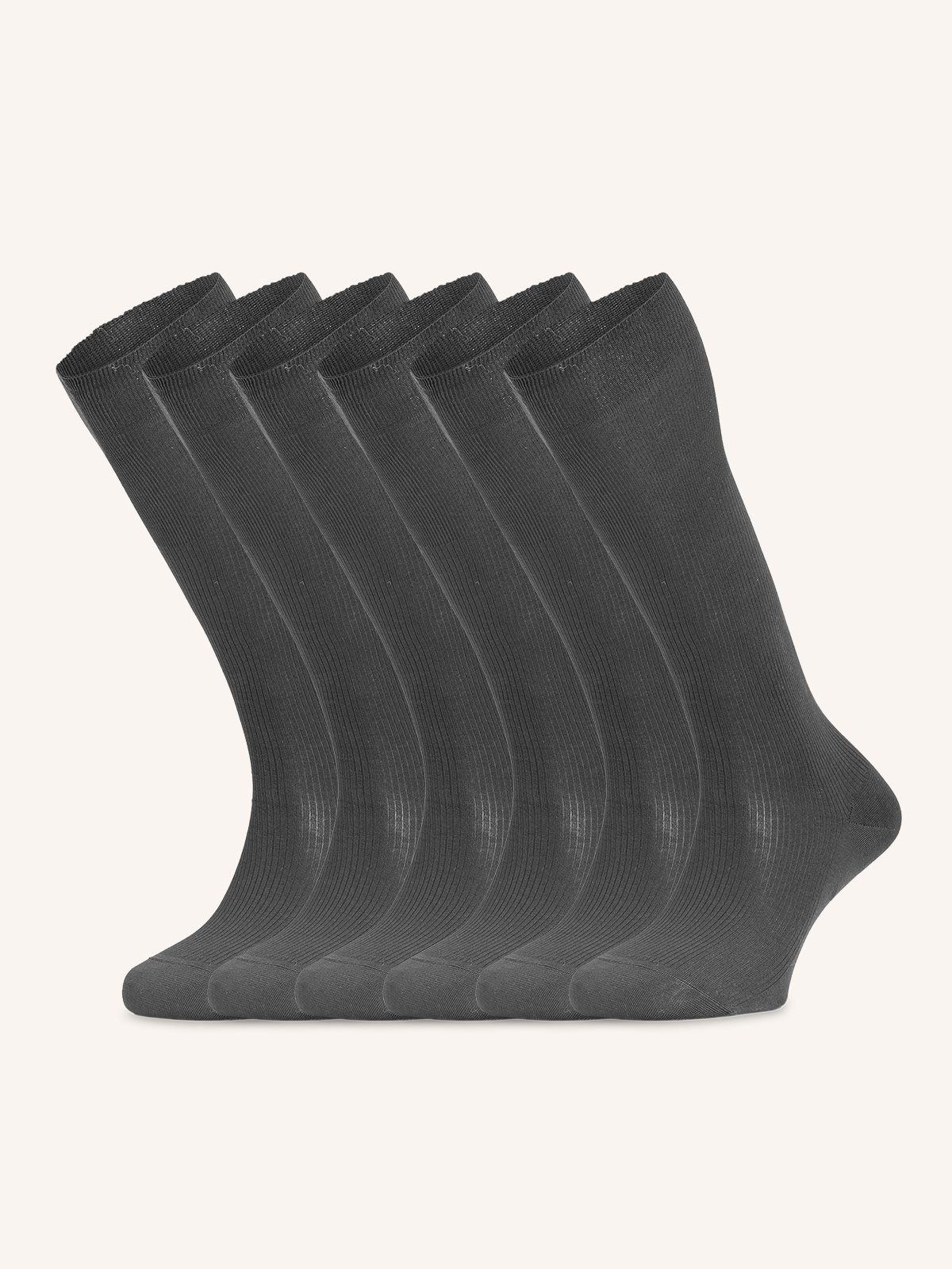 Long Ribbed Socks in Lisle for Men | Plain Color | Pack of 6 pairs | Chiffon Cos L