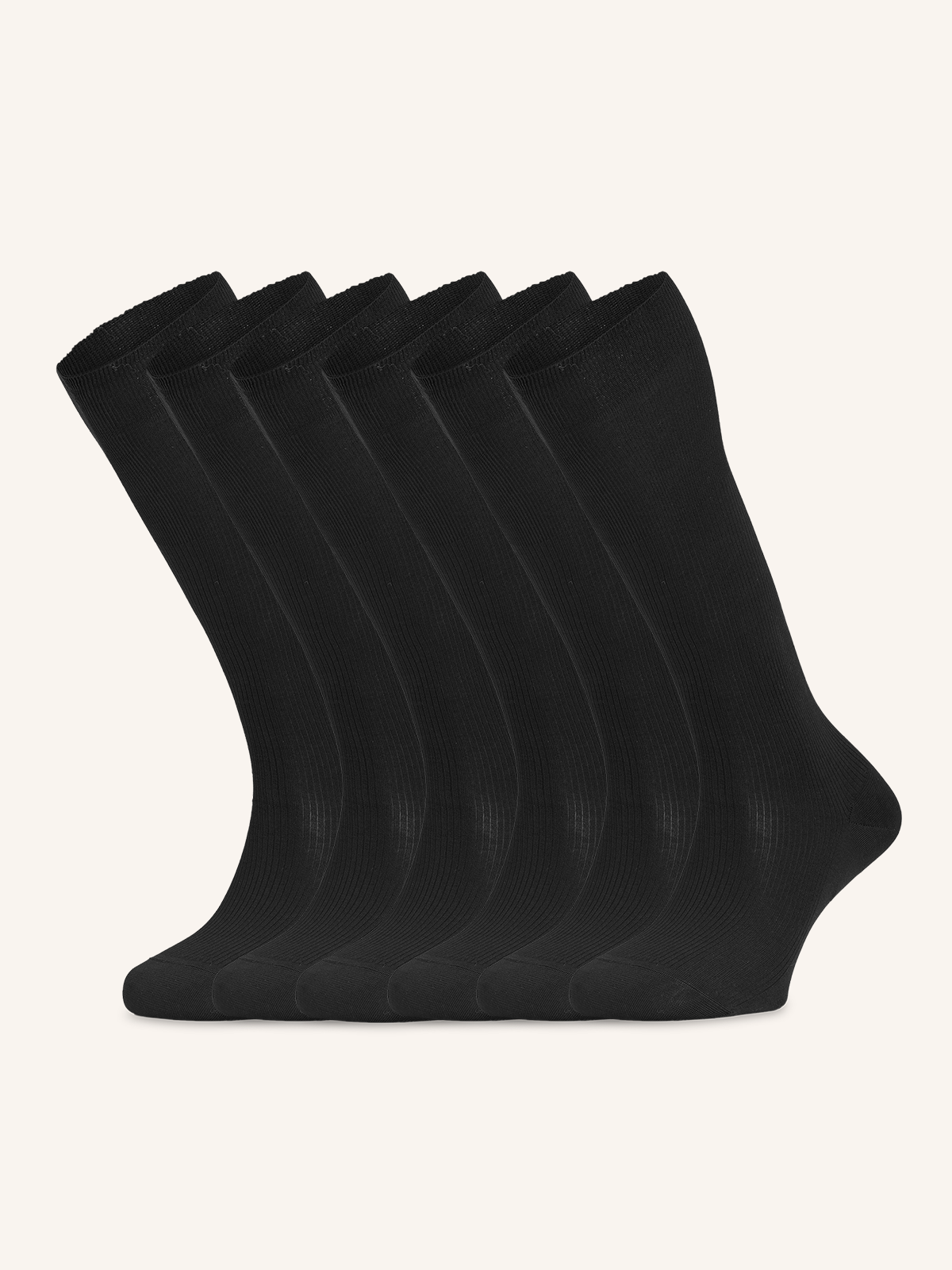 Long Ribbed Socks in Lisle for Men | Plain Color | Pack of 6 pairs | Chiffon Cos L