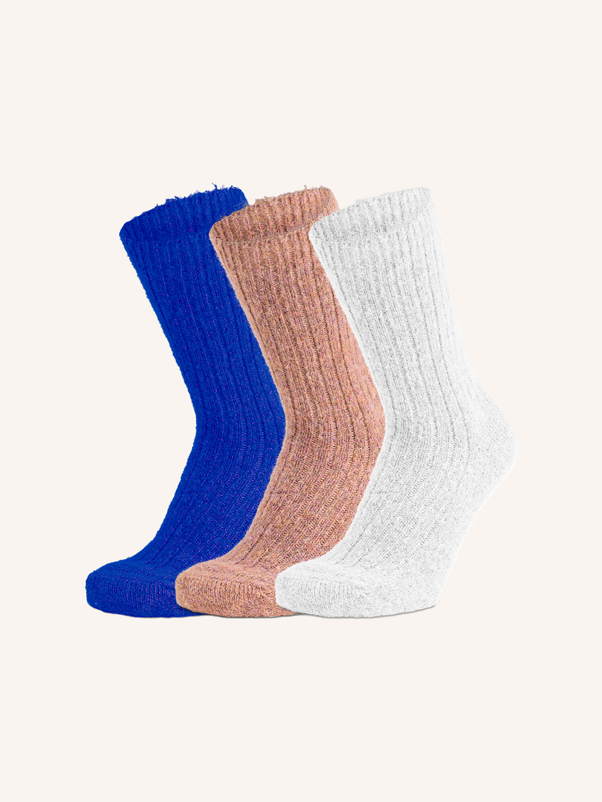 Short socks in alpaca and lurex for Women | Plain Color | Pack of 3 Pairs | Hairlux