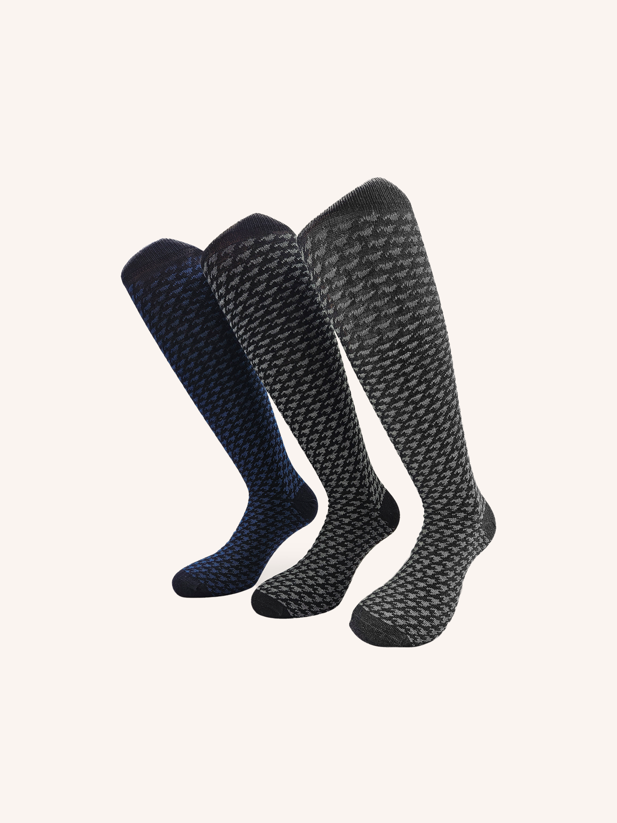 Long Socks in Jacquard Cotton for Men | Plain Color | Pack of 3 pairs | Jack L