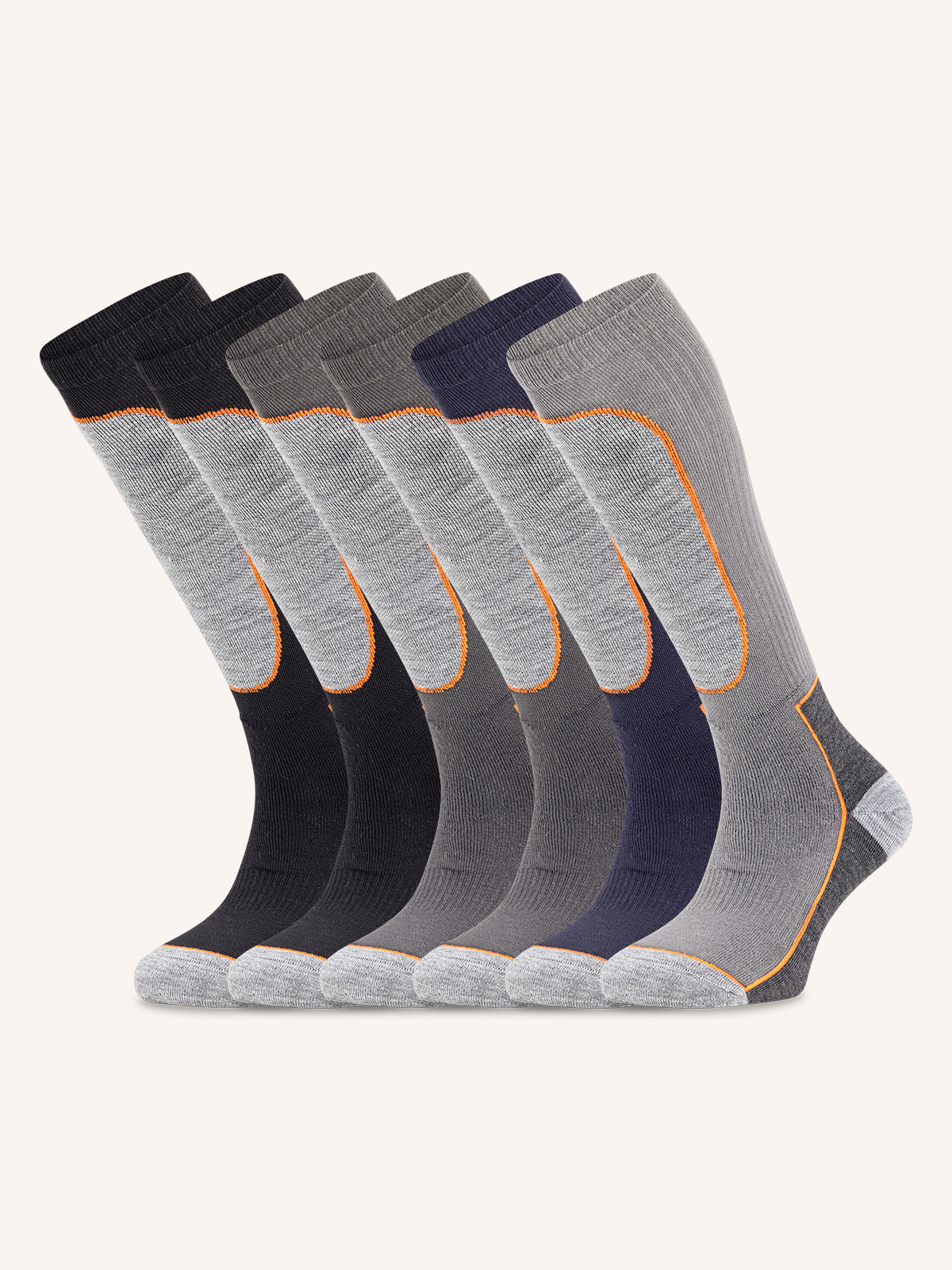 Long Work Sock for Men | Plain Color | Pack of 6 Pairs | JOB 04
