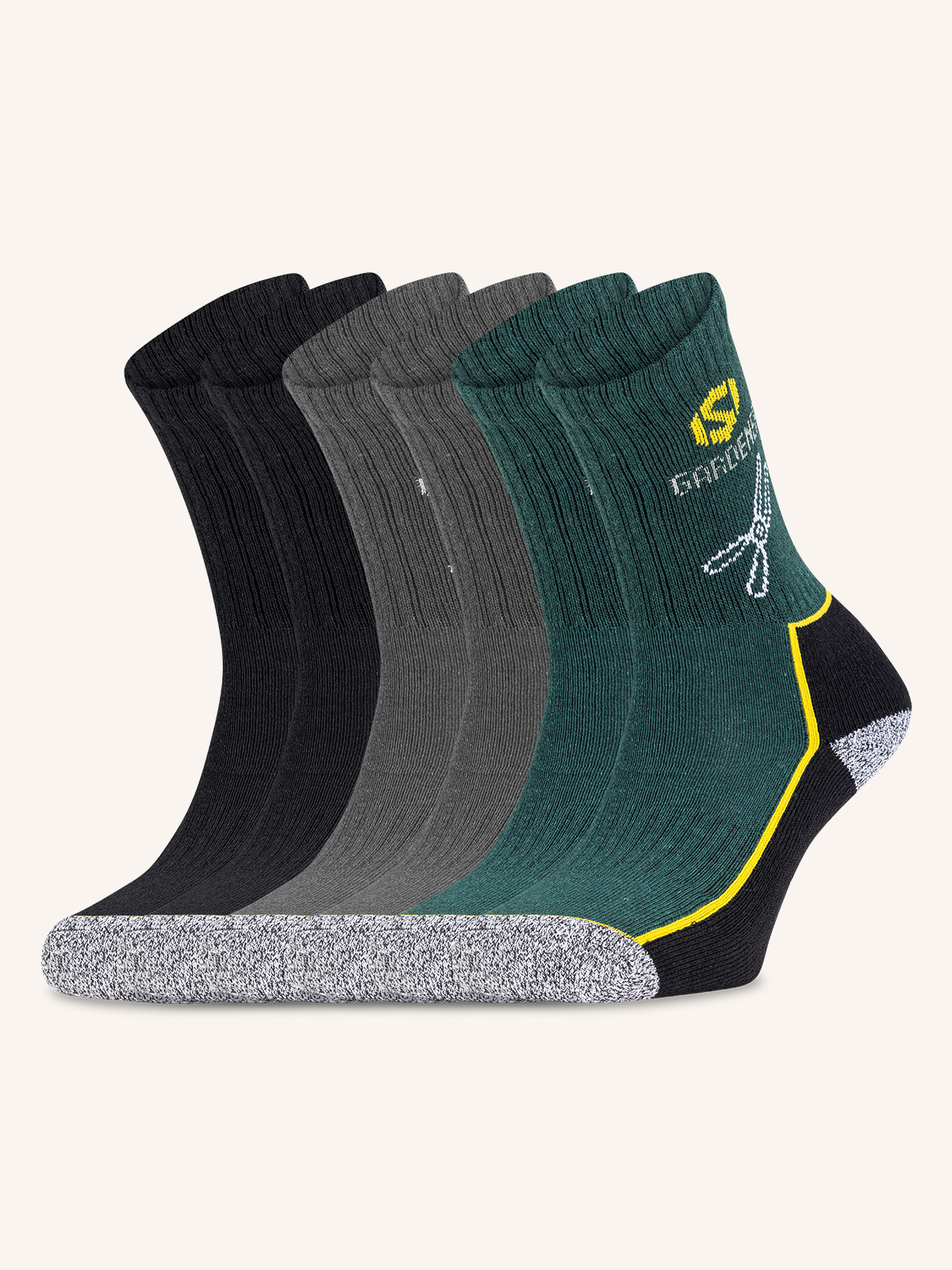 Garden Long Work Sock for Men | Plain Color | Pack of 6 Pairs | JOB 13