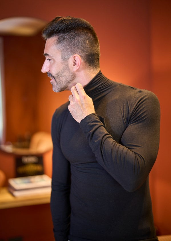 Maglia Dolcevita da Uomo a manica lunga in Modal Ultralight con Cashmere | Tecnologia Seamless senza cuciture | Confezione Singola | LORDCASH