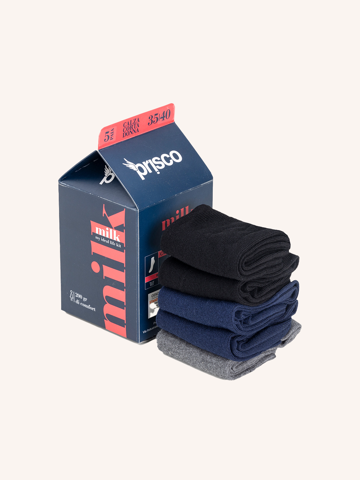 Short Cotton Socks for Women | Plain Color | Pack of 5 pairs | Milk DC