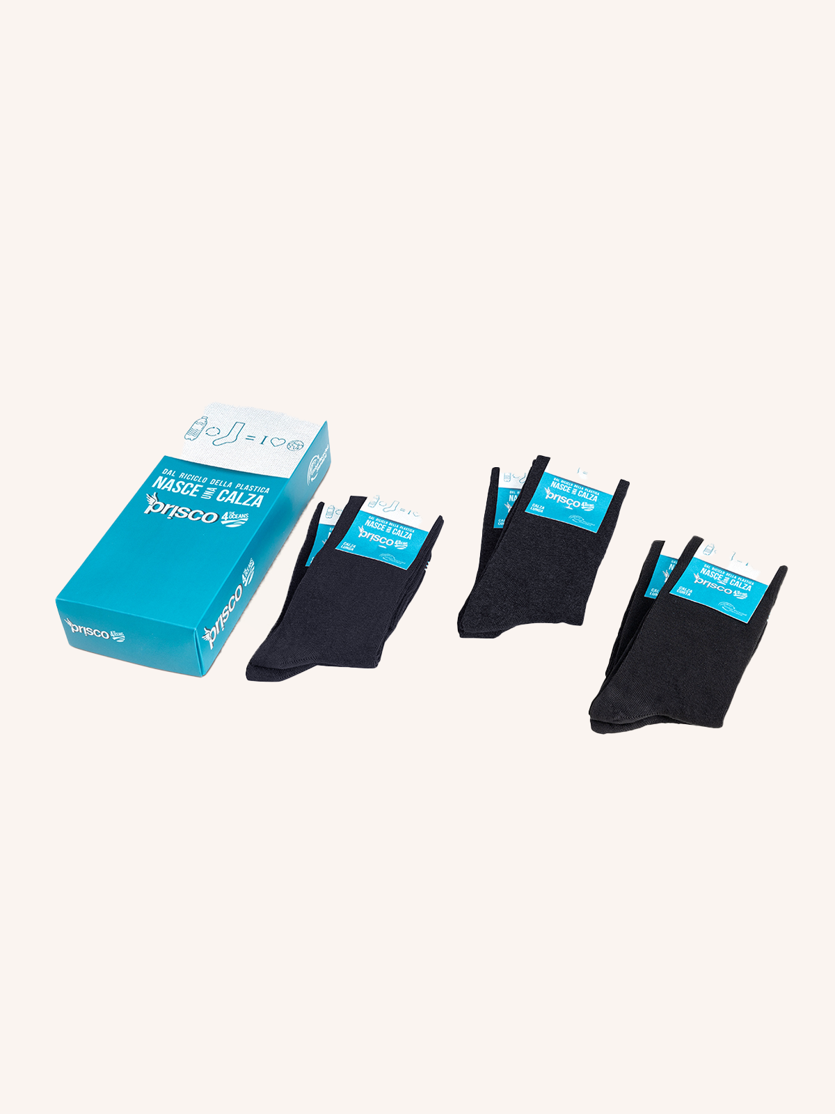 Long Sock in Recycled Fibers for Women | Plain Color | Pack of 3 pairs | Ocean DL