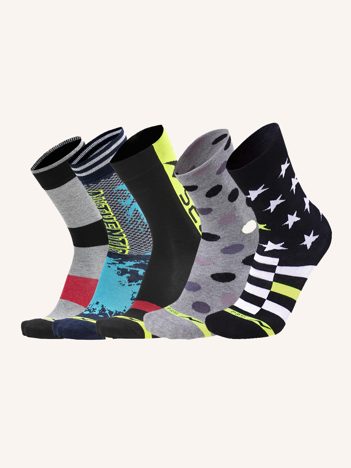 Short Cotton Socks for Men | Fantasy | Pack of 5 Pairs | Urban Socks PRS 04