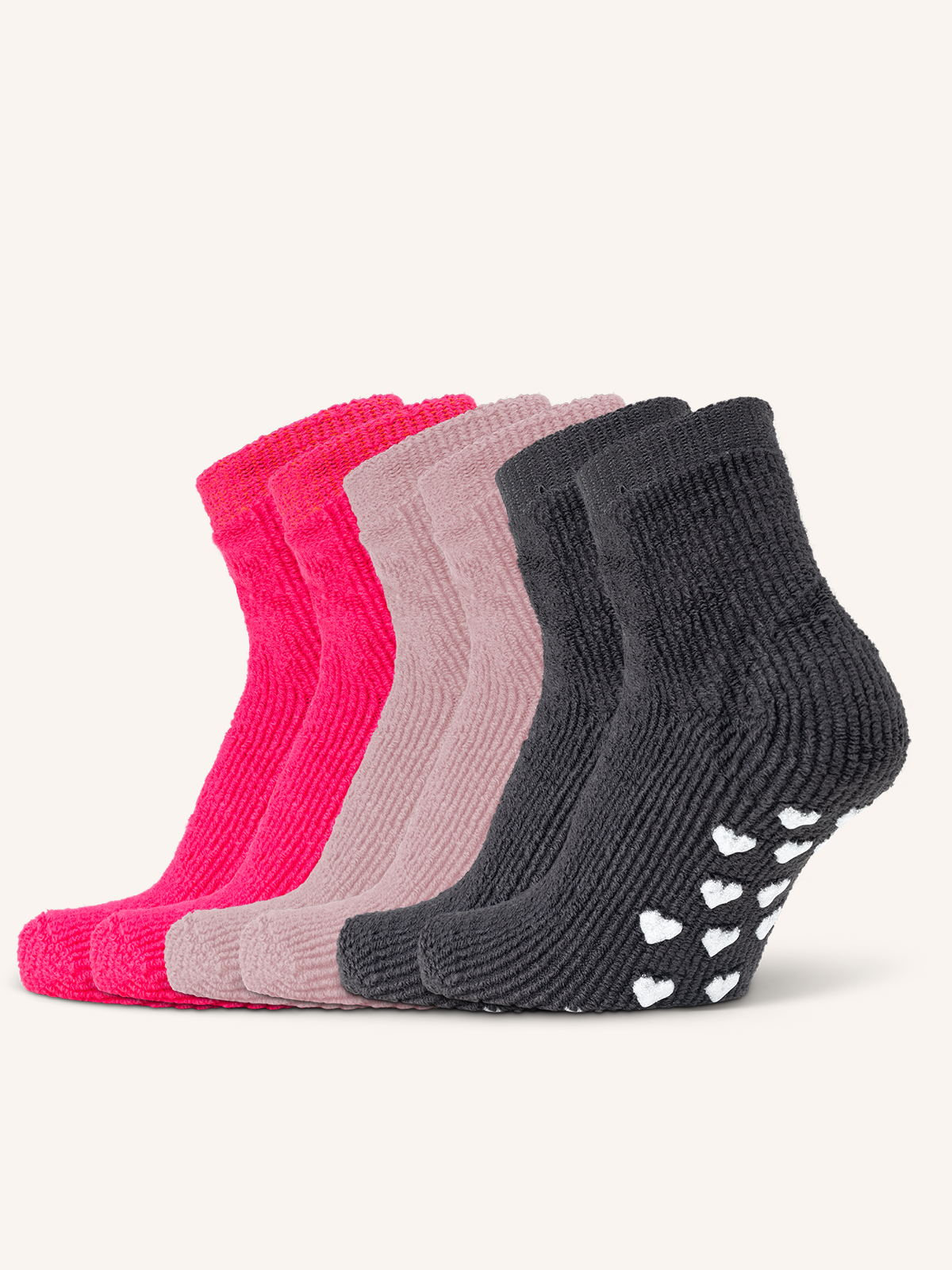 Anti-slip Sock for Women | Solid Color | Pack of 6 Pairs | Rubber Dot