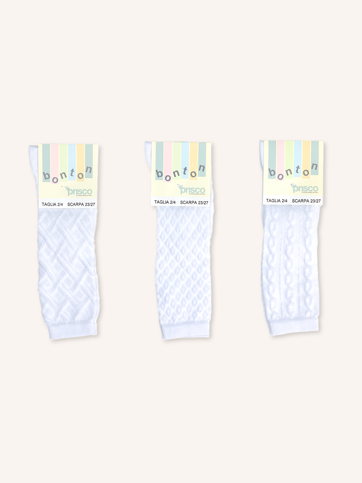 Long Cotton Socks for Children | Plain Color | Pack of 3 Pairs | Knit