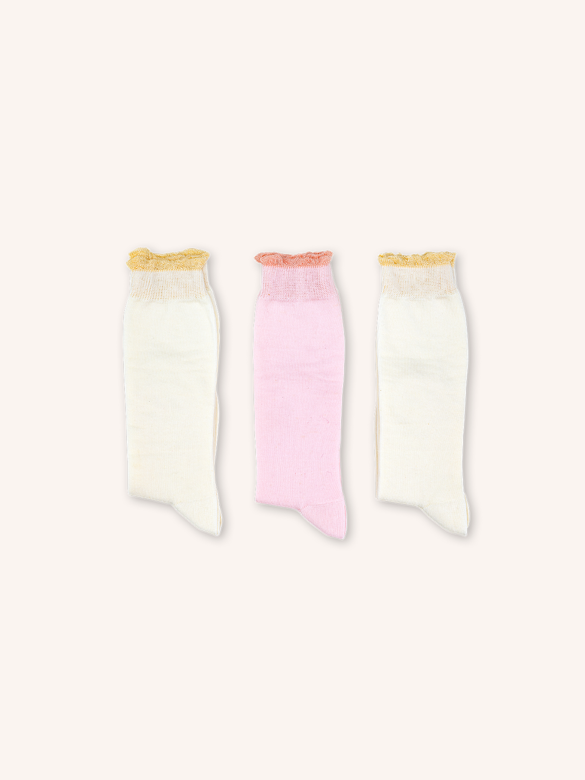 Long Cotton Socks for Girl | Plain Color | Pack of 3 Pairs | Viki B