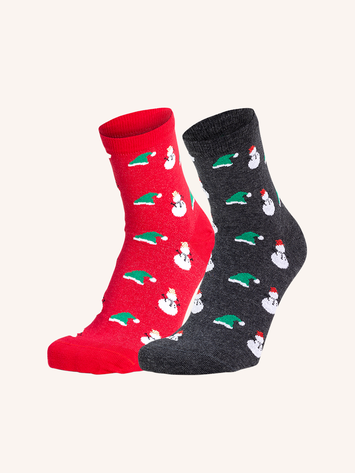 Short Sock in Warm Cotton for Women | Christmas Pattern | Pack of 2 Pairs | Xmas DC
